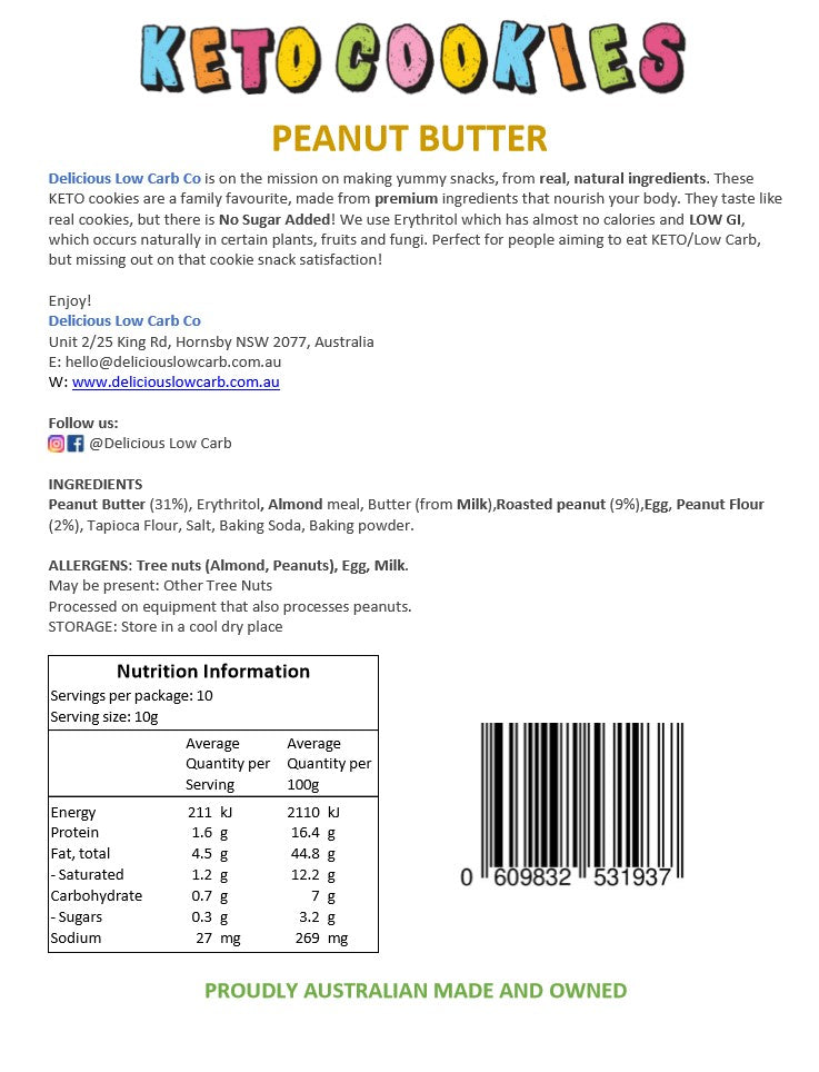 Keto Cookies - Choose your own flavours - (10 cookies in each pouch)