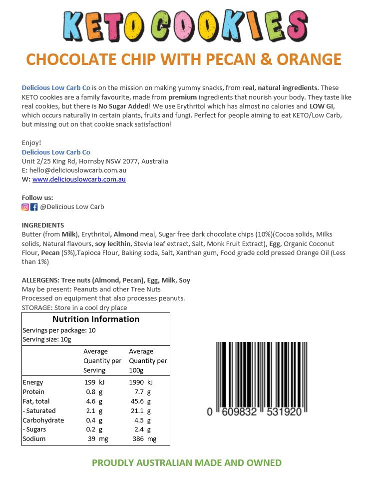 Keto Cookies - Choose your own flavours - (10 cookies in each pouch)