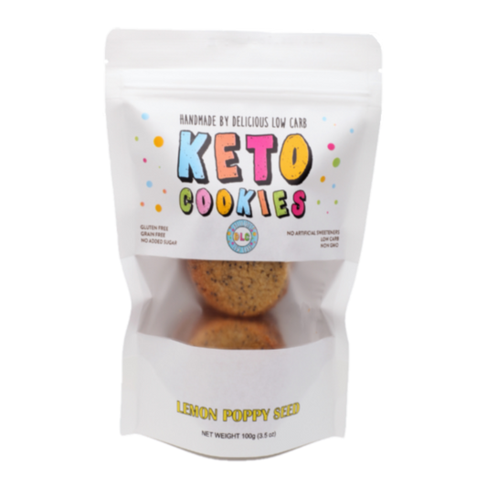 Keto Cookies - LEMON POPPY SEED (10 cookies in each pouch)
